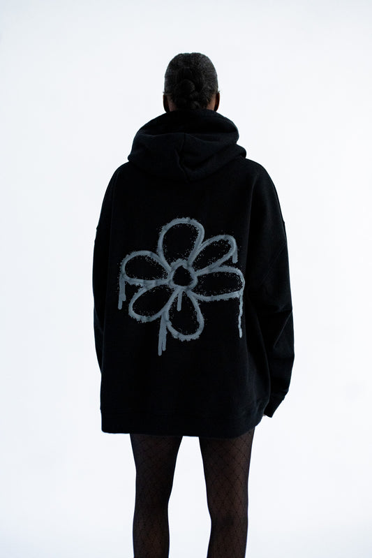 BLACK FLOWER ZIPPER