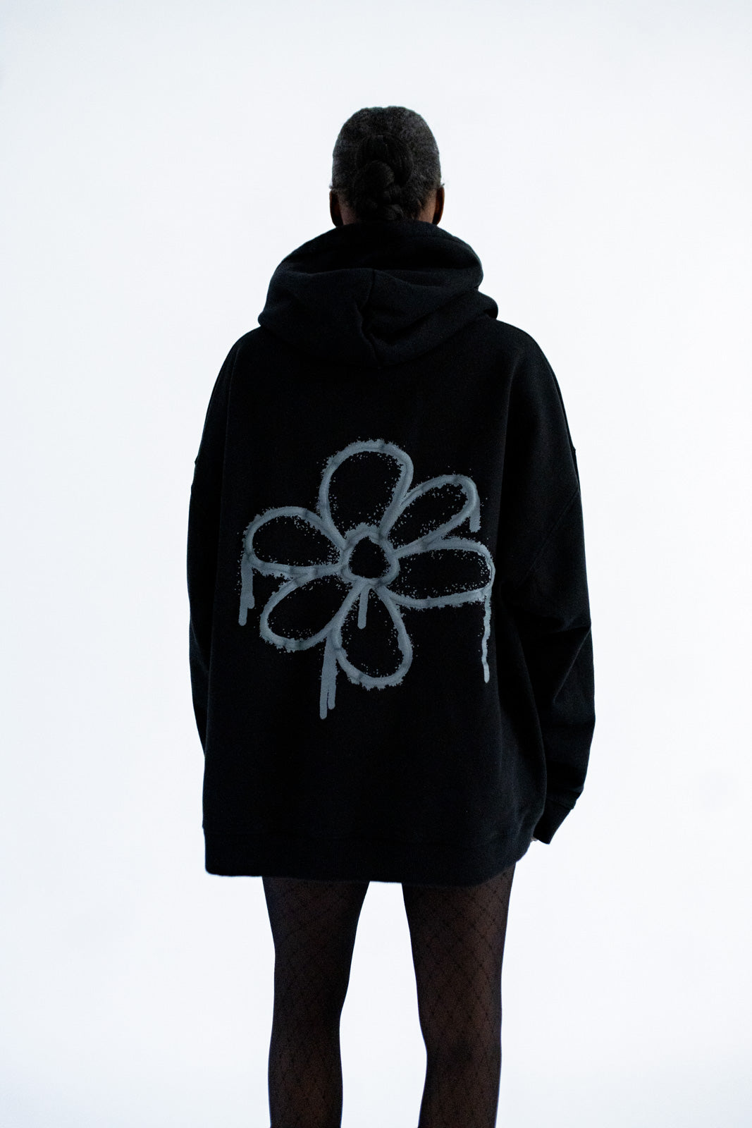 BLACK FLOWER ZIPPER
